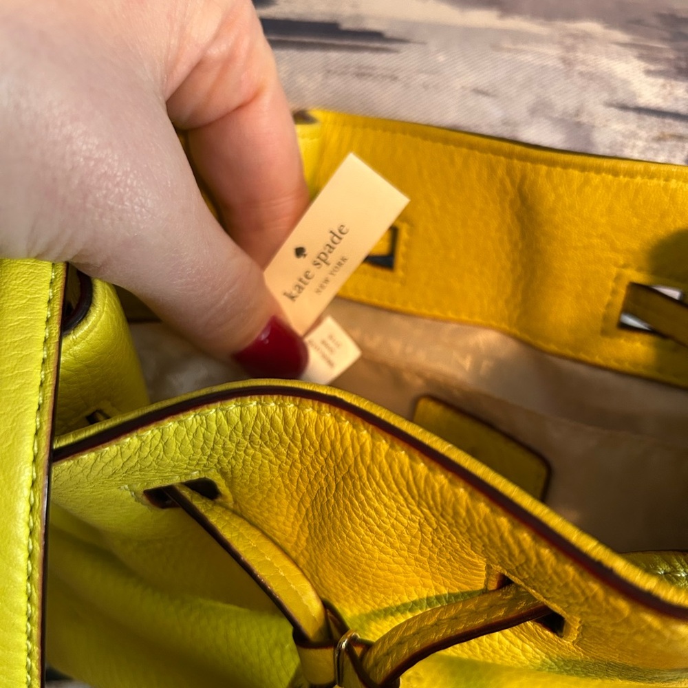 Kate Spade Grey Street Tiny Cooper Leather Bucket Bag - Cubanelle Yellow - Picture 6 of 6